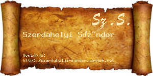 Szerdahelyi Sándor névjegykártya