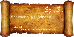 Szerdahelyi Sándor névjegykártya