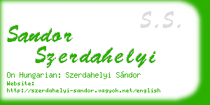 sandor szerdahelyi business card