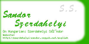 sandor szerdahelyi business card